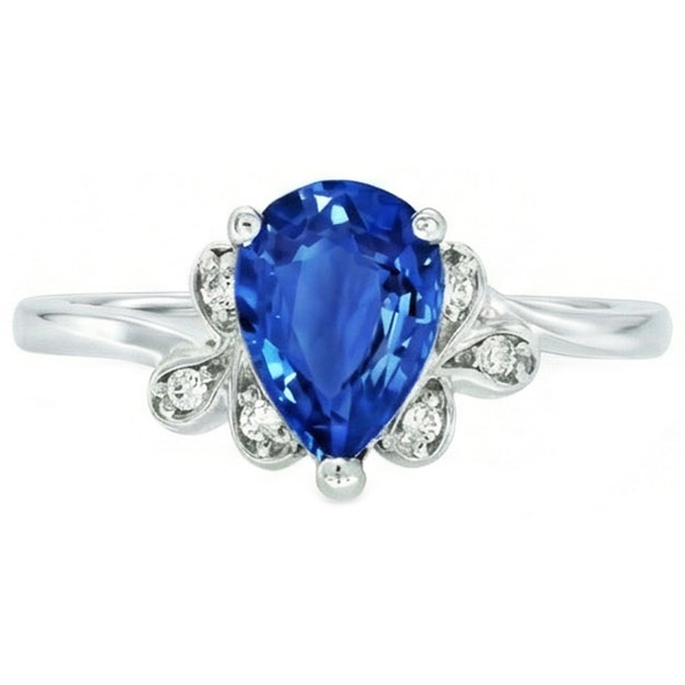 natural round sapphire 2.30ct ring close up detail