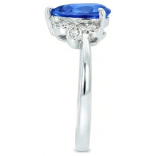 natural round sapphire 2.30ct ring top view