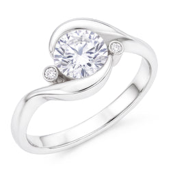 2.40 Carats 3 Stone Style Real Natural Earth Mined DIAMOND ( NOT LAB GROWN ) Engagement Ring White Gold 14K