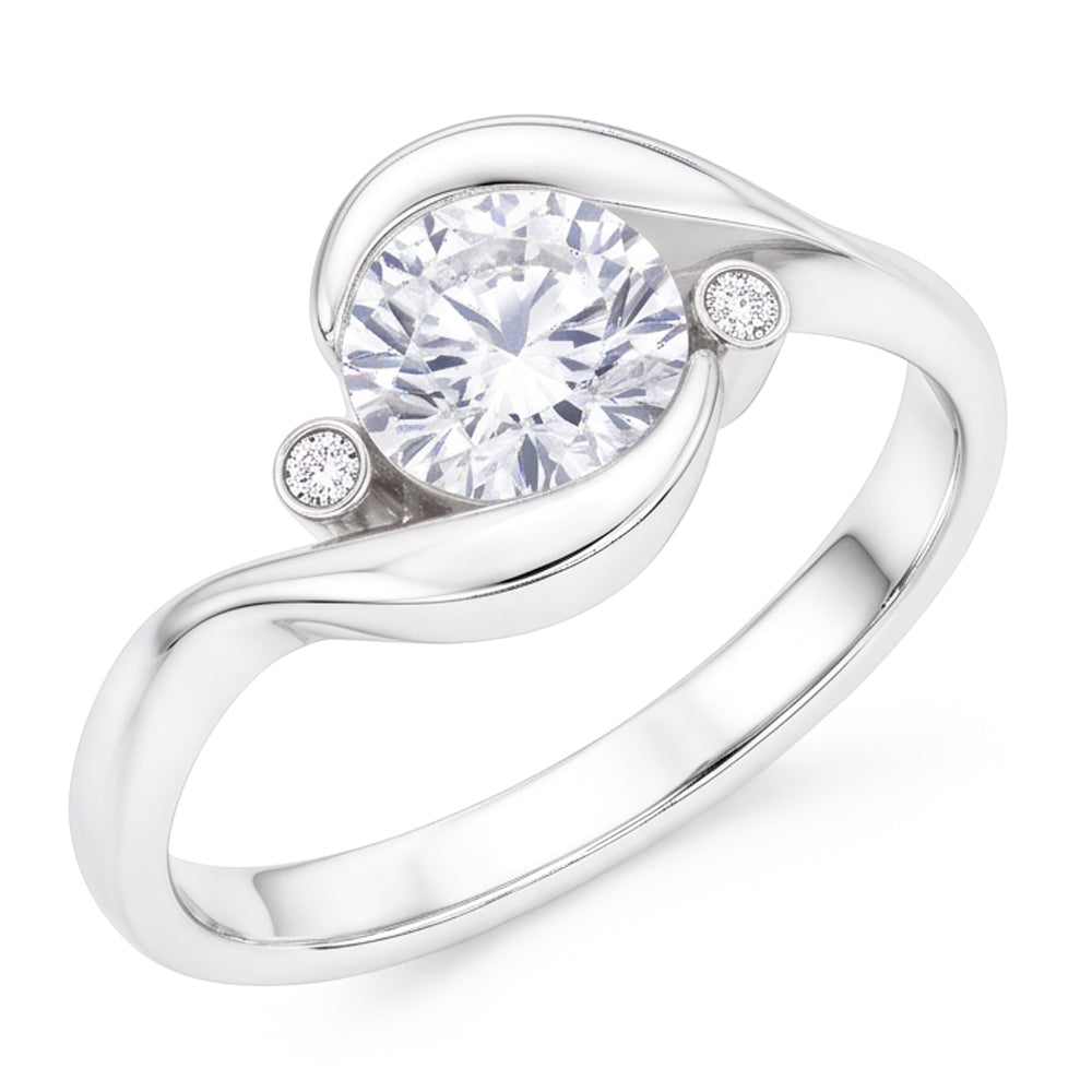 2.40 Carats 3 Stone Style Real Natural Earth Mined DIAMOND ( NOT LAB GROWN ) Engagement Ring White Gold 14K