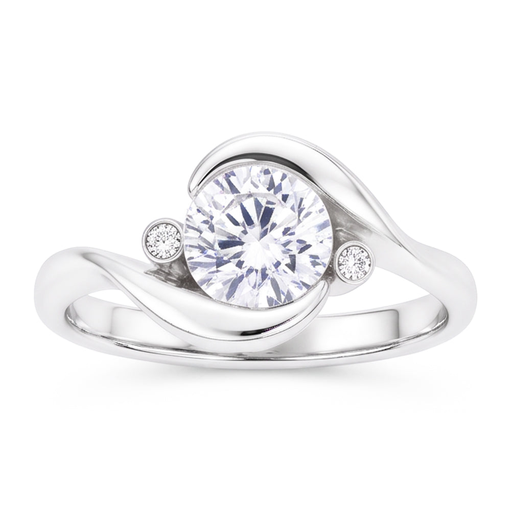 2.40 Carats 3 Stone Style Real Natural Earth Mined DIAMOND ( NOT LAB GROWN ) Engagement Ring White Gold 14K