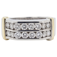 2.40 Carats Classic Round Natural Earth Mined Diamond Men's Ring 14K Two Tone Gold