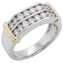 2.40 Carats Classic Round Natural Earth Mined Diamond Men's Ring 14K Two Tone Gold