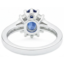 2.40 Ct Ceylon Sapphire And Natural Earth Mined Diamonds Ring White Gold 14K