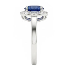 2.40 Ct Oval Ceylon Sapphire And Natural Earth Mined DIAMOND ( NOT LAB GROWN ) Ring White Gold 14K