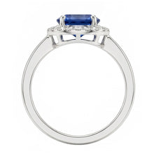 2.40 Ct Oval Ceylon Sapphire And Natural Earth Mined DIAMOND ( NOT LAB GROWN ) Ring White Gold 14K