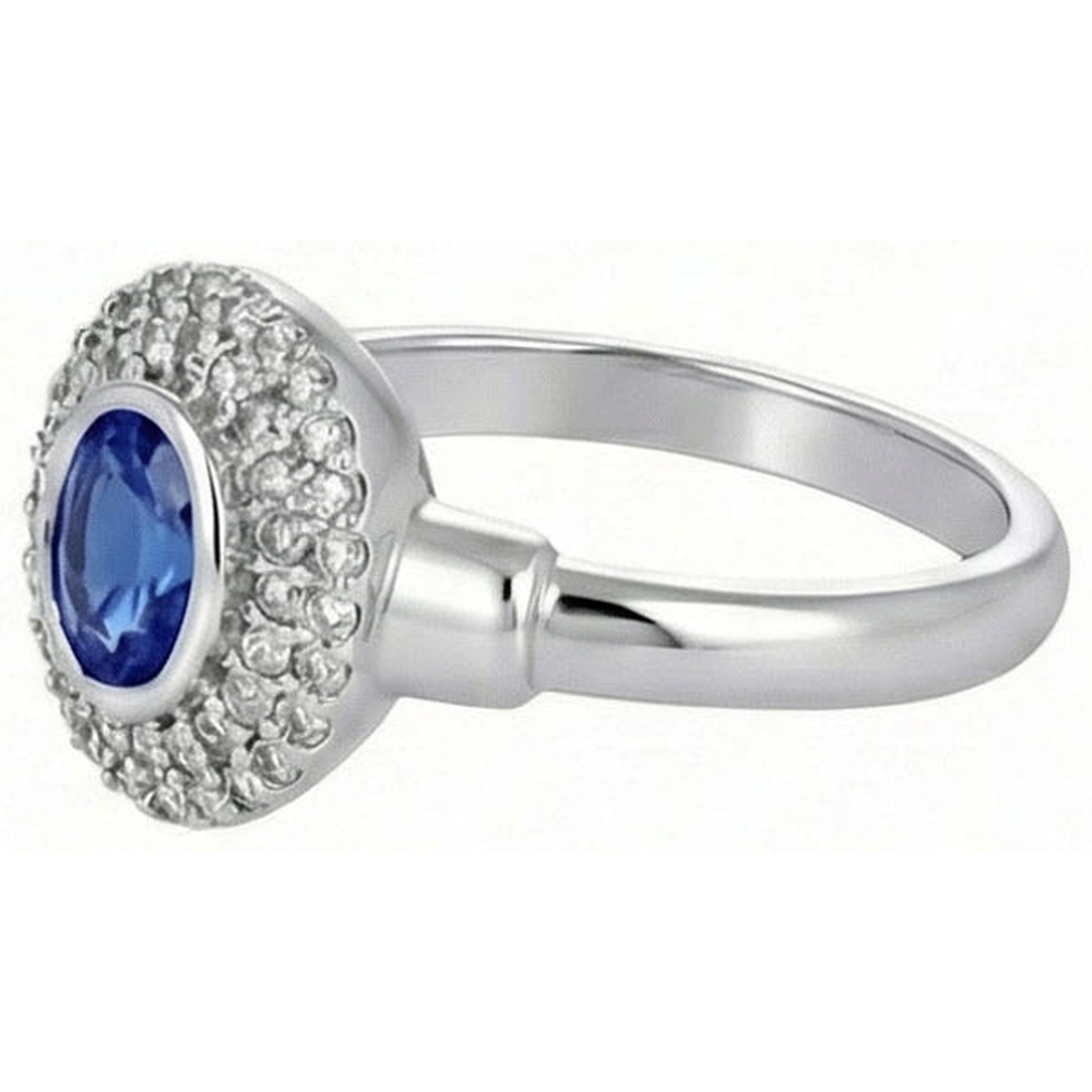 natural round sapphire 2.40ct ring close up detail