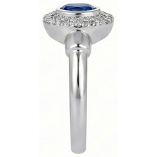 natural round sapphire 2.40ct ring top view