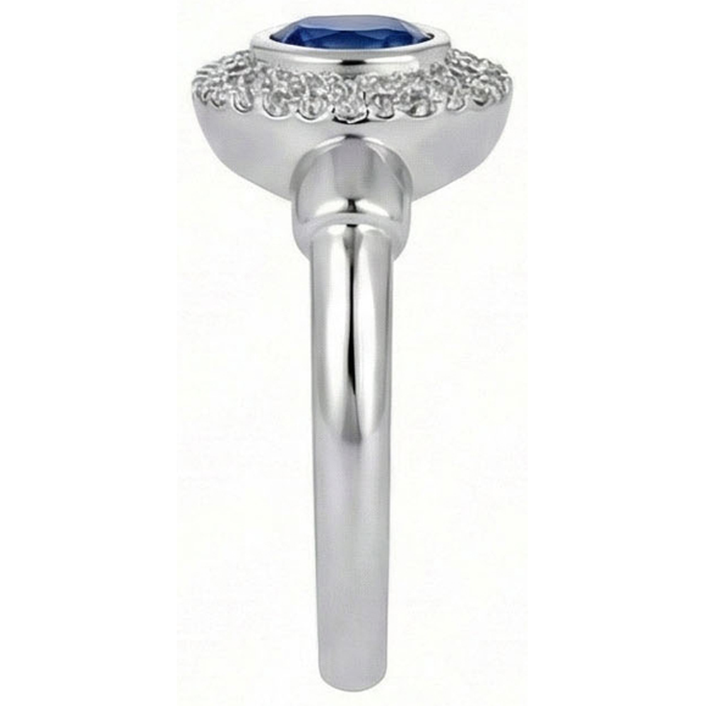 natural round sapphire 2.40ct ring top view