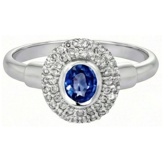 natural round sapphire 2.40ct ring side angle