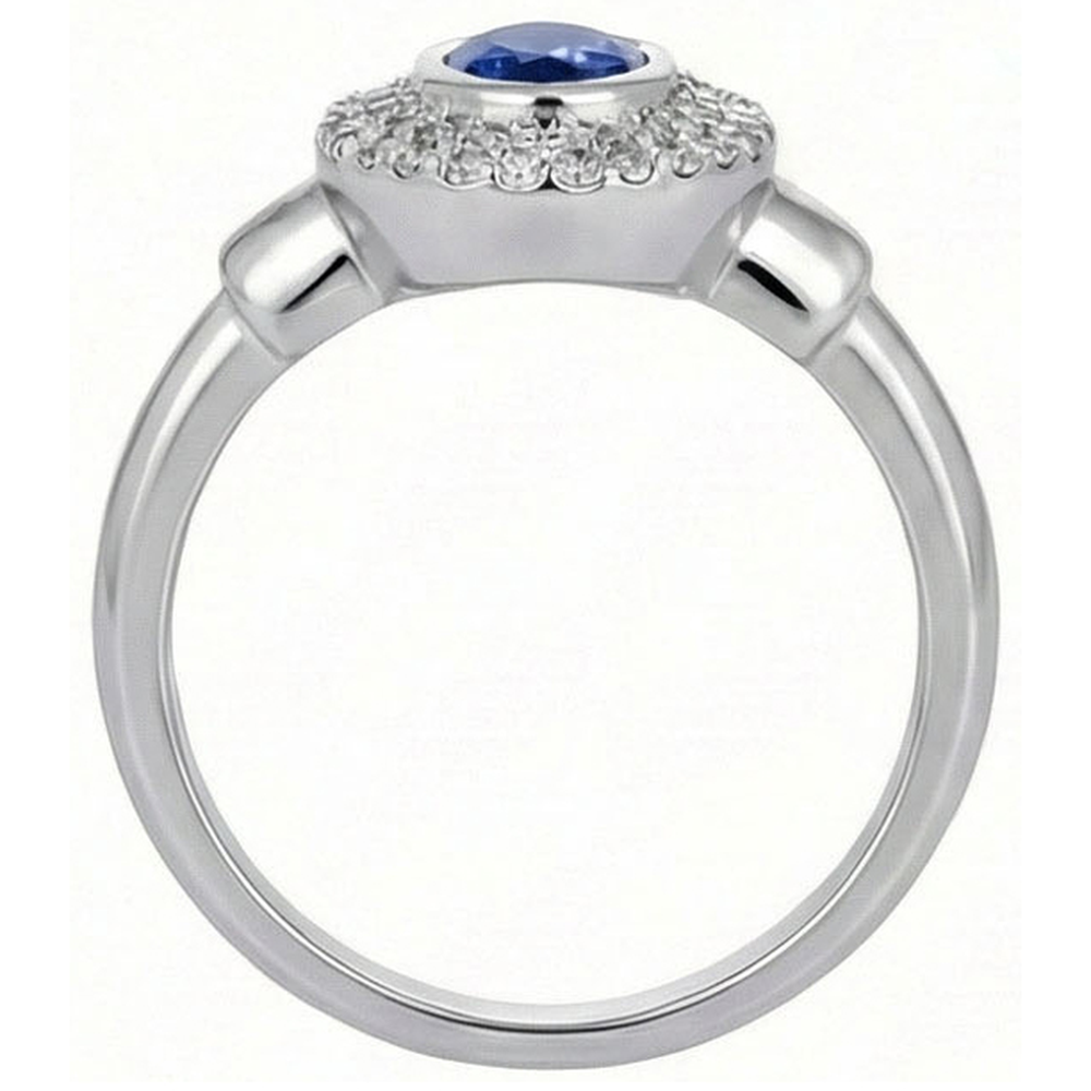 natural round sapphire 2.40ct ring profile view