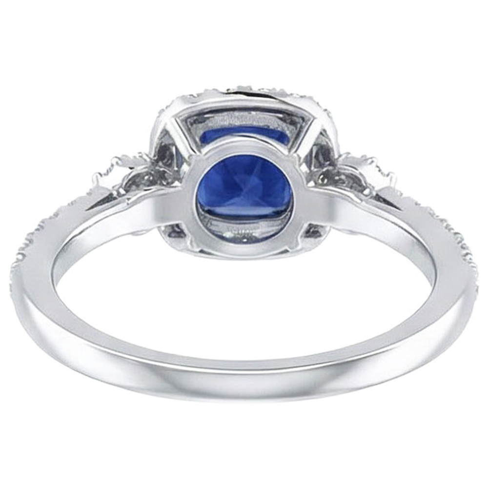 natural round sapphire 2.45ct ring profile view