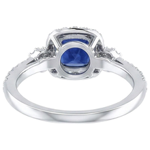 natural round sapphire 2.45ct ring profile view