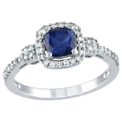 Natural Sapphire Ring 2.45ct - White Gold 14K