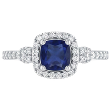 natural round sapphire 2.45ct ring close up detail