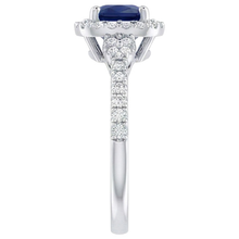 natural round sapphire 2.45ct ring top view