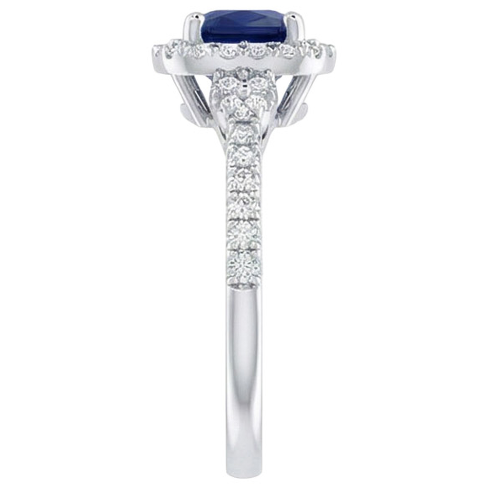 natural round sapphire 2.45ct ring top view