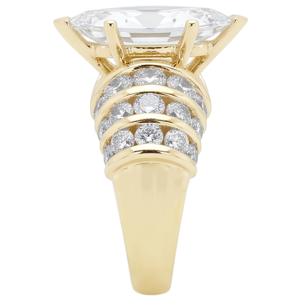 2.5 Ct. Natural Earth Mined Diamonds Engagement Ring Marquise Diamonds Yellow Gold
