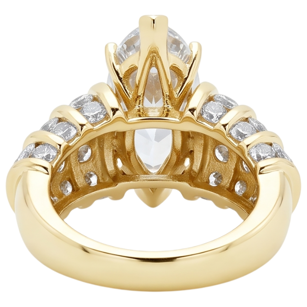 2.5 Ct. Natural Earth Mined Diamonds Engagement Ring Marquise Diamonds Yellow Gold
