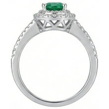 2.5 Ct Oval Cut Green Emerald And Natural Earth Mined Diamond Wedding Ring White Gold 14K