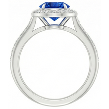 2.5 Ct Sri Lanka Blue Sapphire Round Natural Earth Mined DIAMOND ( NOT LAB GROWN ) Ring