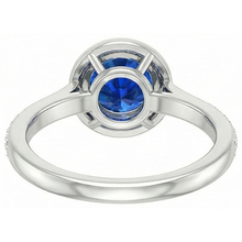 2.5 Ct Sri Lanka Blue Sapphire Round Natural Earth Mined DIAMOND ( NOT LAB GROWN ) Ring