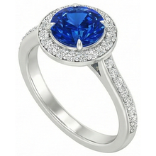 2.5 Ct Sri Lanka Blue Sapphire Round Natural Earth Mined DIAMOND ( NOT LAB GROWN ) Ring