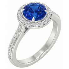 2.5 Ct Sri Lanka Blue Sapphire Round Natural Earth Mined DIAMOND ( NOT LAB GROWN ) Ring