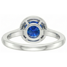 2.5 Ct Sri Lanka Blue Sapphire Round Natural Earth Mined DIAMOND ( NOT LAB GROWN ) Ring