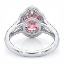Pink Diamond Engagement Ring 2.5 Carat Lab Grown Pear Halo 14K White Gold