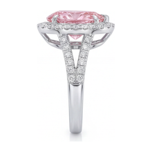 Pink Diamond Engagement Ring 2.5 Carat Lab Grown Pear Halo 14K White Gold