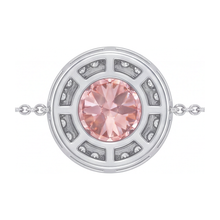 Pink Diamond Necklace 2.5 Carat Lab Grown Round Halo Pendant 14K White Gold