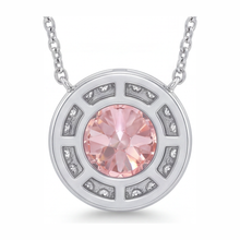 Pink Diamond Necklace 2.5 Carat Lab Grown Round Halo Pendant 14K White Gold