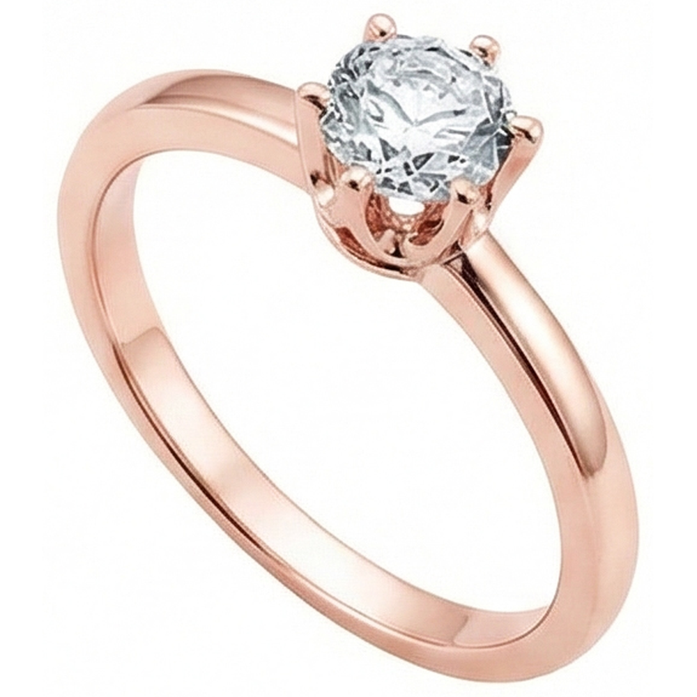 natural round diamond 2.50ct ring front view
