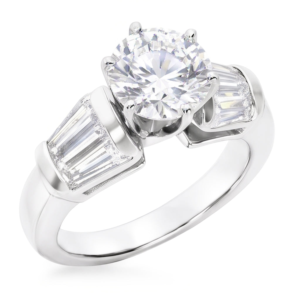 2.50 Carat Real Natural Earth Mined Diamonds Ring 3 Stone Style Engagement Ring