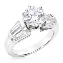 2.50 Carat Real Natural Earth Mined Diamonds Ring 3 Stone Style Engagement Ring