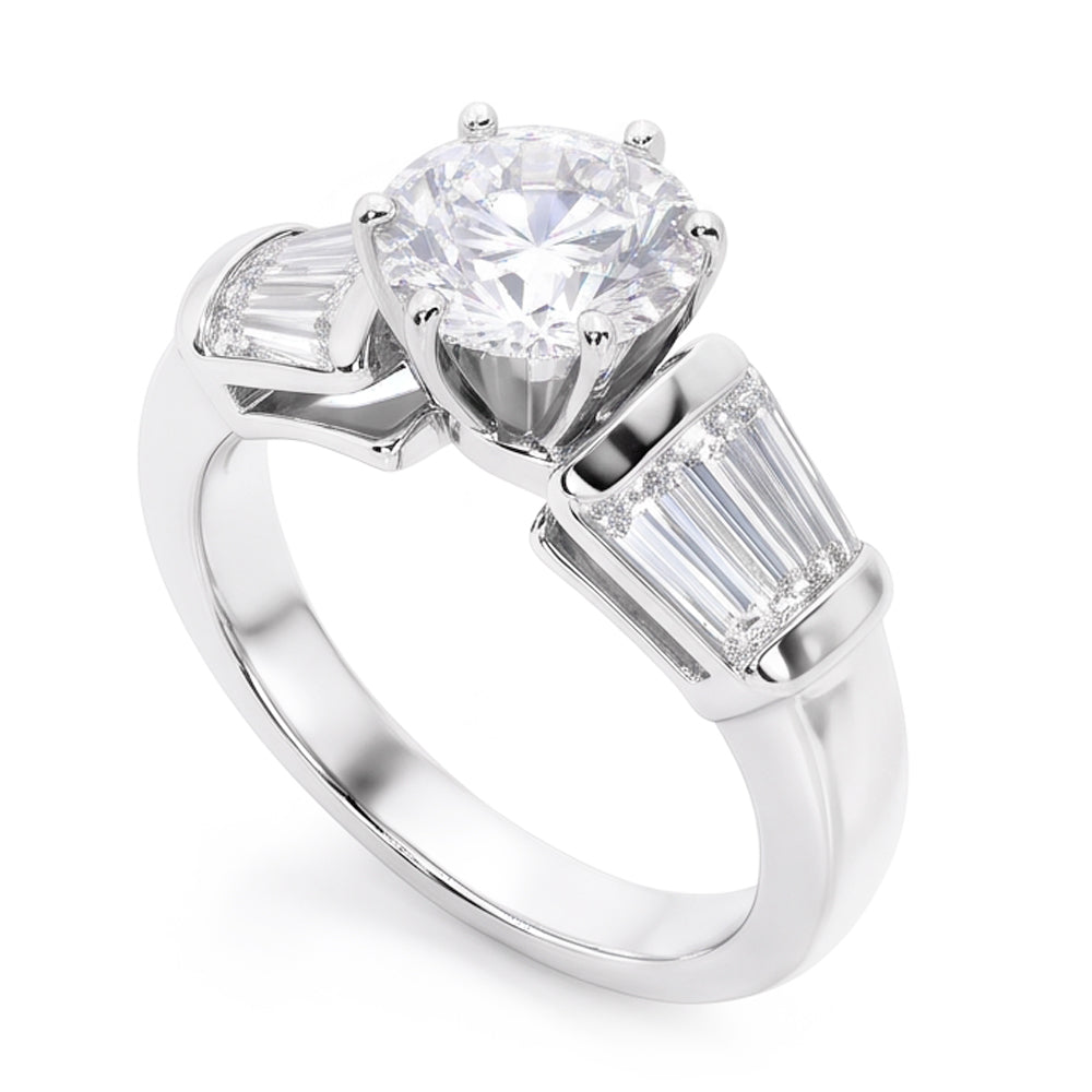 2.50 Carat Real Natural Earth Mined Diamonds Ring 3 Stone Style Engagement Ring