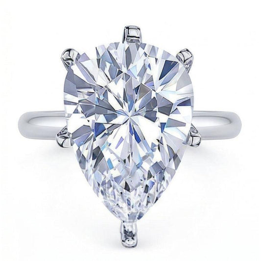 2.50 Carat Solitaire Pear Cut Genuine Natural Earth Mined DIAMOND ( NOT LAB GROWN ) Engagement Ring