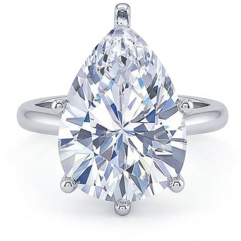 2.50 Carat Solitaire Pear Cut Genuine Natural Earth Mined DIAMOND ( NOT LAB GROWN ) Engagement Ring
