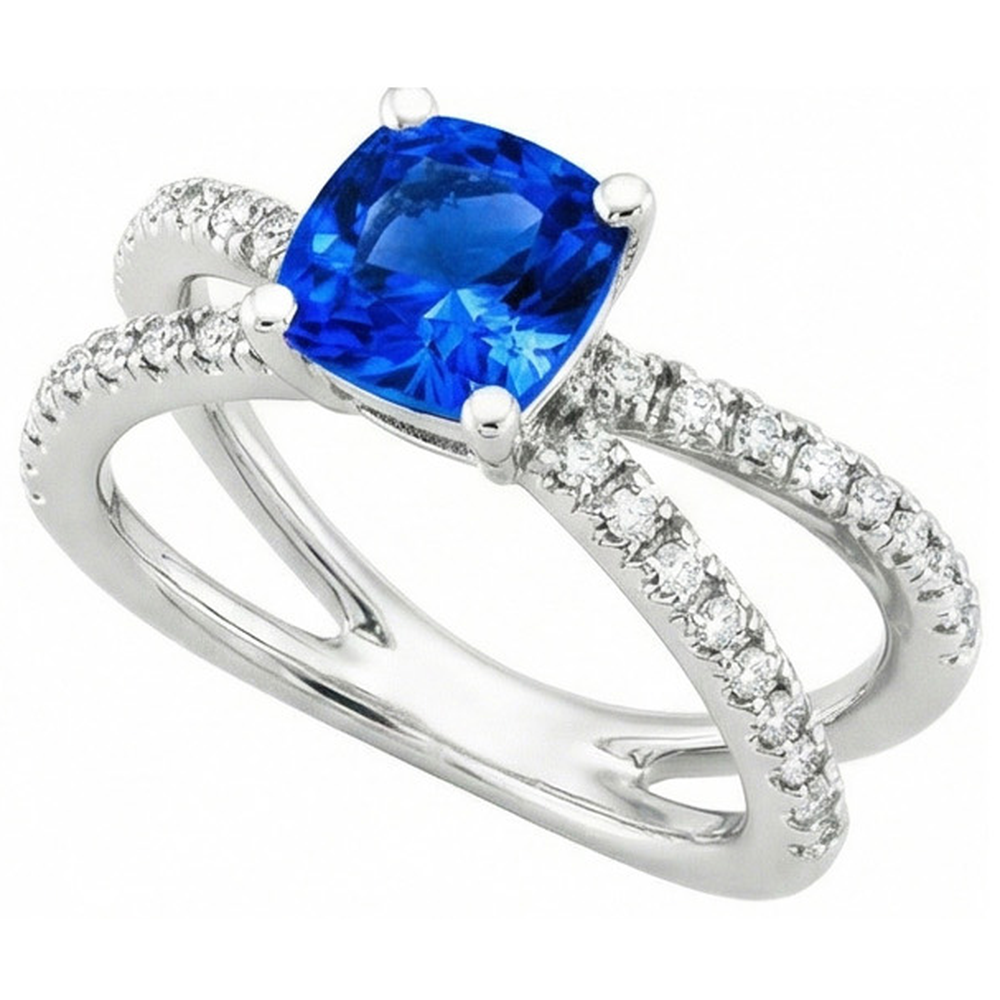 natural round sapphire 2.50ct ring side angle