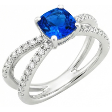 natural round sapphire 2.50ct ring top view