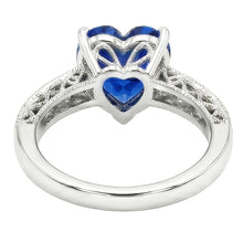 2.50 Carats Heart Cut Ceylon Blue Sapphire Natural Earth Mined Diamond Engagement Ring