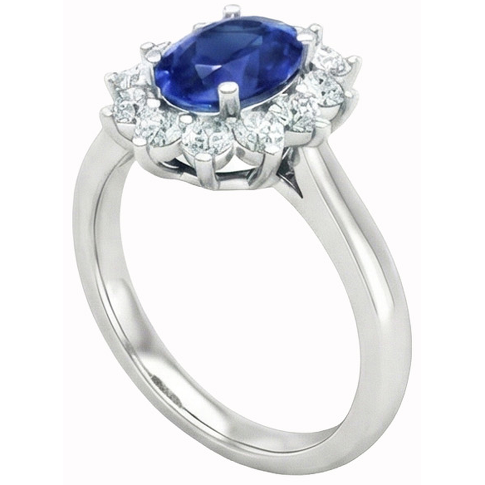 natural round sapphire 2.50ct ring close up detail