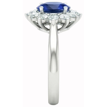 natural round sapphire 2.50ct ring top view