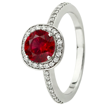 2.50 Carats Red And White Round Ruby Ring Jewellery White Gold 14K