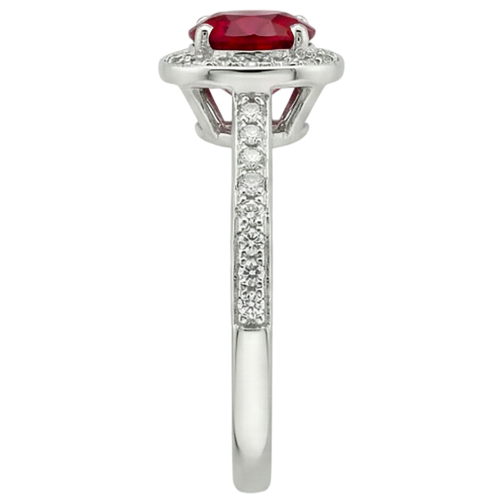 2.50 Carats Red And White Round Ruby Ring Jewellery White Gold 14K