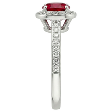 2.50 Carats Red And White Round Ruby Ring Jewellery White Gold 14K