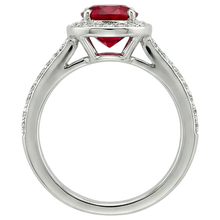 2.50 Carats Red And White Round Ruby Ring Jewellery White Gold 14K