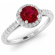 natural round ruby 2.50ct ring profile view