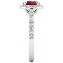 natural round ruby 2.50ct ring with diamond accents